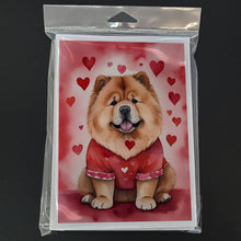 Load image into Gallery viewer, Chow Chow My Valentine Greeting Cards - Blank Note Cards – 8-Pack of Artist-Designed Cards with Envelopes
