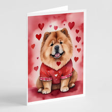 Load image into Gallery viewer, Chow Chow My Valentine Greeting Cards - Blank Note Cards – 8-Pack of Artist-Designed Cards with Envelopes