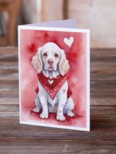 Load image into Gallery viewer, Clumber Spaniel My Valentine Greeting Cards - Blank Note Cards – 8-Pack of Artist-Designed Cards with Envelopes