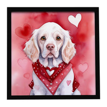 Load image into Gallery viewer, Clumber Spaniel My Valentine Framed Metal Print
