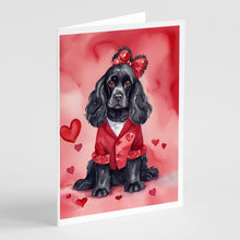 Load image into Gallery viewer, Cocker Spaniel My Valentine Greeting Cards - Blank Note Cards – 8-Pack of Artist-Designed Cards with Envelopes