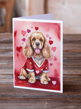 Load image into Gallery viewer, Cocker Spaniel My Valentine Greeting Cards - Blank Note Cards – 8-Pack of Artist-Designed Cards with Envelopes
