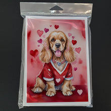 Load image into Gallery viewer, Cocker Spaniel My Valentine Greeting Cards - Blank Note Cards – 8-Pack of Artist-Designed Cards with Envelopes