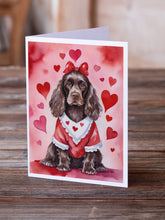 Load image into Gallery viewer, Cocker Spaniel My Valentine Greeting Cards - Blank Note Cards – 8-Pack of Artist-Designed Cards with Envelopes