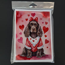 Load image into Gallery viewer, Cocker Spaniel My Valentine Greeting Cards - Blank Note Cards – 8-Pack of Artist-Designed Cards with Envelopes