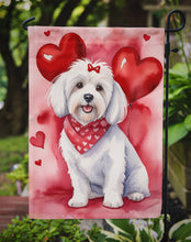 Load image into Gallery viewer, Coton de Tulear Valentine’s Day Garden Flag – Dog-Themed Heart Yard Decor