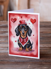 Load image into Gallery viewer, Dachshund My Valentine Greeting Cards - Blank Note Cards – 8-Pack of Artist-Designed Cards with Envelopes