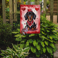 Load image into Gallery viewer, Dachshund Valentine’s Day Garden Flag – Dog-Themed Heart Yard Decor
