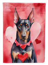 Load image into Gallery viewer, Doberman Pinscher My Valentine House Flag