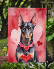 Load image into Gallery viewer, Doberman Pinscher Valentine’s Day Garden Flag – Dog-Themed Heart Yard Decor