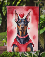 Load image into Gallery viewer, Doberman Pinscher Valentine’s Day Garden Flag – Dog-Themed Heart Yard Decor