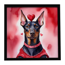 Load image into Gallery viewer, Doberman Pinscher My Valentine Framed Metal Print