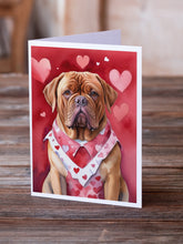 Load image into Gallery viewer, Dogue de Bordeaux My Valentine Greeting Cards - Blank Note Cards – 8-Pack of Artist-Designed Cards with Envelopes