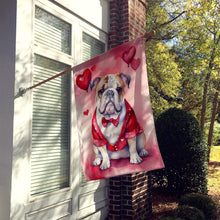 Load image into Gallery viewer, English Bulldog My Valentine House Flag