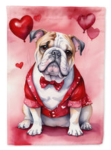Load image into Gallery viewer, English Bulldog Valentine’s Day Garden Flag – Dog-Themed Heart Yard Decor