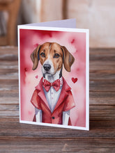 Load image into Gallery viewer, English Foxhound My Valentine Greeting Cards - Blank Note Cards – 8-Pack of Artist-Designed Cards with Envelopes