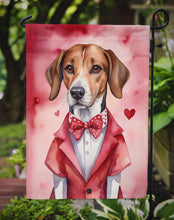 Load image into Gallery viewer, English Foxhound Valentine’s Day Garden Flag – Dog-Themed Heart Yard Decor