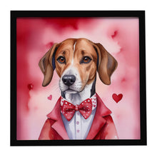 Load image into Gallery viewer, English Foxhound My Valentine Framed Metal Print