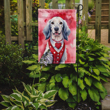 Load image into Gallery viewer, English Setter Valentine’s Day Garden Flag – Dog-Themed Heart Yard Decor