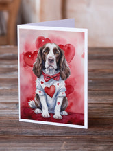 Load image into Gallery viewer, English Springer Spaniel My Valentine Greeting Cards - Blank Note Cards – 8-Pack of Artist-Designed Cards with Envelopes