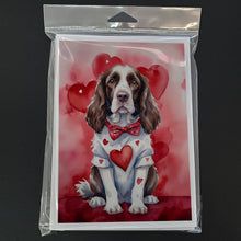Load image into Gallery viewer, English Springer Spaniel My Valentine Greeting Cards - Blank Note Cards – 8-Pack of Artist-Designed Cards with Envelopes