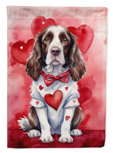 Load image into Gallery viewer, English Springer Spaniel Valentine’s Day Garden Flag – Dog-Themed Heart Yard Decor