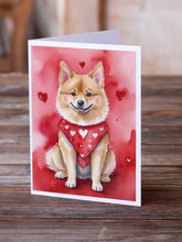 Load image into Gallery viewer, Finnish Spitz My Valentine Greeting Cards - Blank Note Cards – 8-Pack of Artist-Designed Cards with Envelopes
