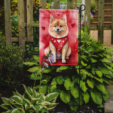 Load image into Gallery viewer, Finnish Spitz Valentine’s Day Garden Flag – Dog-Themed Heart Yard Decor