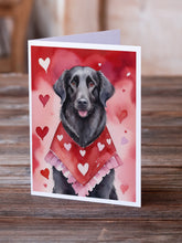 Load image into Gallery viewer, Flat-Coated Retriever My Valentine Greeting Cards - Blank Note Cards – 8-Pack of Artist-Designed Cards with Envelopes