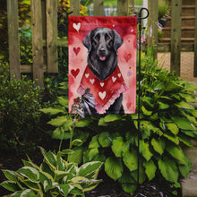 Load image into Gallery viewer, Flat-Coated Retriever Valentine’s Day Garden Flag – Dog-Themed Heart Yard Decor