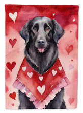 Load image into Gallery viewer, Flat-Coated Retriever Valentine’s Day Garden Flag – Dog-Themed Heart Yard Decor
