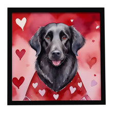 Load image into Gallery viewer, Flat-Coated Retriever My Valentine Framed Metal Print