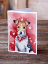 Load image into Gallery viewer, Fox Terrier My Valentine Greeting Cards - Blank Note Cards – 8-Pack of Artist-Designed Cards with Envelopes