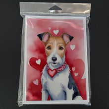 Load image into Gallery viewer, Fox Terrier My Valentine Greeting Cards - Blank Note Cards – 8-Pack of Artist-Designed Cards with Envelopes
