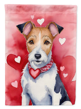 Load image into Gallery viewer, Fox Terrier Valentine’s Day Garden Flag – Dog-Themed Heart Yard Decor