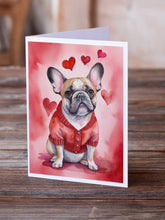 Load image into Gallery viewer, French Bulldog My Valentine Greeting Cards - Blank Note Cards – 8-Pack of Artist-Designed Cards with Envelopes