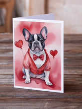 Load image into Gallery viewer, French Bulldog My Valentine Greeting Cards - Blank Note Cards – 8-Pack of Artist-Designed Cards with Envelopes