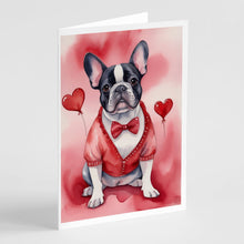 Load image into Gallery viewer, French Bulldog My Valentine Greeting Cards - Blank Note Cards – 8-Pack of Artist-Designed Cards with Envelopes
