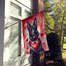 Load image into Gallery viewer, Black German Shepherd My Valentine House Flag
