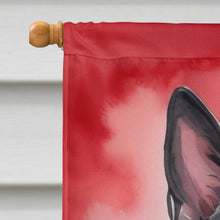 Load image into Gallery viewer, Black German Shepherd My Valentine House Flag