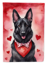 Load image into Gallery viewer, Black German Shepherd My Valentine House Flag