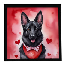 Load image into Gallery viewer, Black German Shepherd My Valentine Framed Metal Print