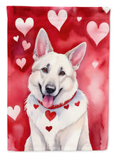 Load image into Gallery viewer, White German Shepherd My Valentine House Flag