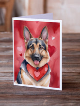 Load image into Gallery viewer, German Shepherd My Valentine Greeting Cards - Blank Note Cards – 8-Pack of Artist-Designed Cards with Envelopes