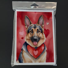 Load image into Gallery viewer, German Shepherd My Valentine Greeting Cards - Blank Note Cards – 8-Pack of Artist-Designed Cards with Envelopes