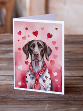 Load image into Gallery viewer, German Shorthaired Pointer My Valentine Greeting Cards - Blank Note Cards – 8-Pack of Artist-Designed Cards with Envelopes