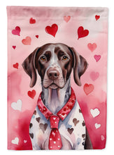 Load image into Gallery viewer, German Shorthaired Pointer Valentine’s Day Garden Flag – Dog-Themed Heart Yard Decor