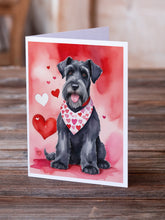 Load image into Gallery viewer, Giant Schnauzer My Valentine Greeting Cards - Blank Note Cards – 8-Pack of Artist-Designed Cards with Envelopes