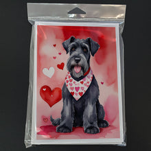 Load image into Gallery viewer, Giant Schnauzer My Valentine Greeting Cards - Blank Note Cards – 8-Pack of Artist-Designed Cards with Envelopes