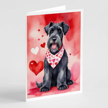 Load image into Gallery viewer, Giant Schnauzer My Valentine Greeting Cards - Blank Note Cards – 8-Pack of Artist-Designed Cards with Envelopes